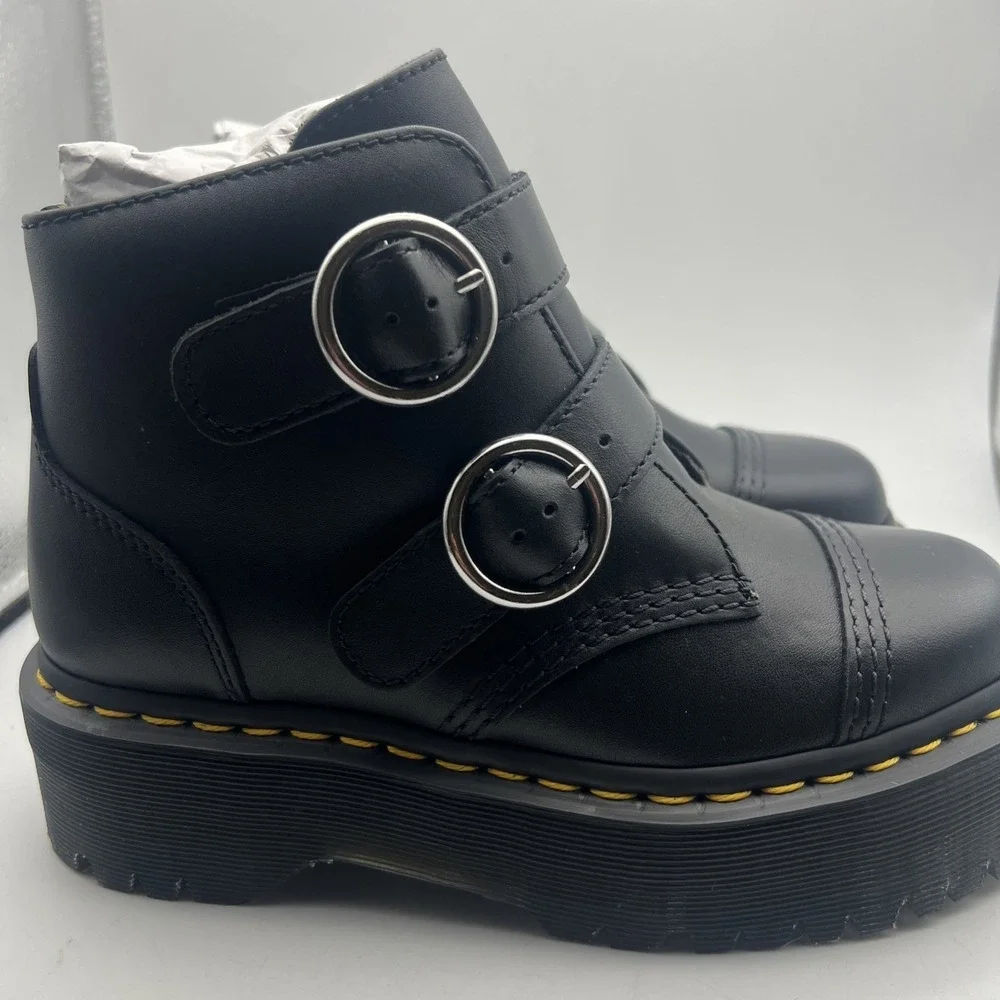 Dr. Martens Women's Devon Napa LUX Platform Boots Black Size 6 Women's NWB